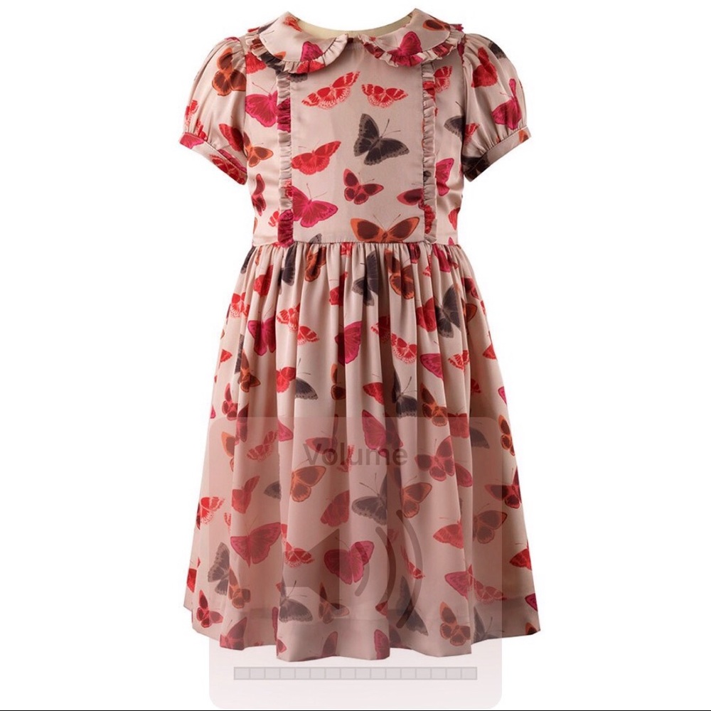 Rebecca Riley Brown Butterfly Frill Dress 4